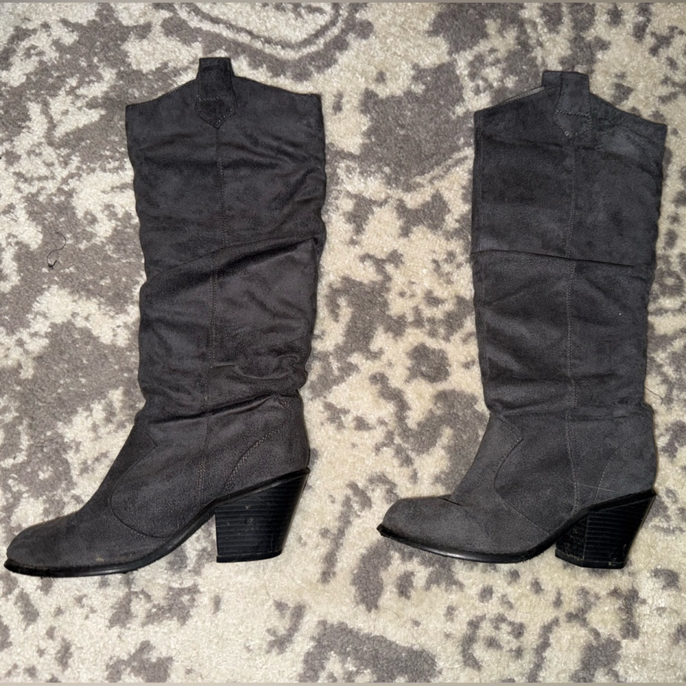 Gray Suede Women's Boots